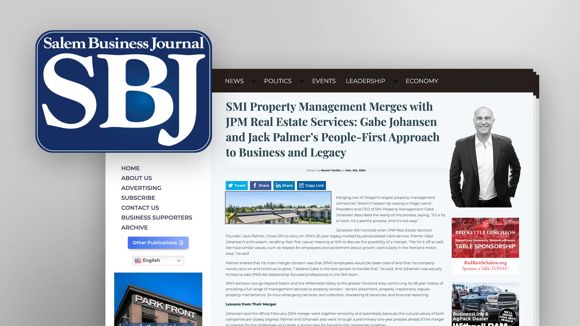 SMI Property Management Merges with JPM Real Estate Services Gabe Johansen and Jack Palmer’s